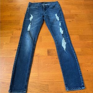 Classic Blue Distressed Skinny Jeans